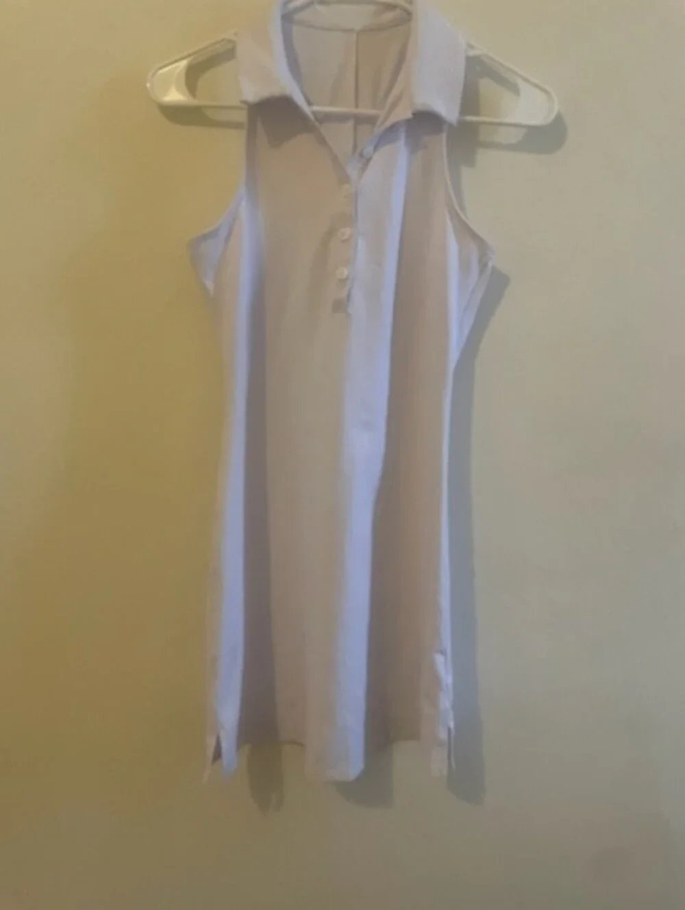 Alo Yoga Charmed Tennis Dress White Racerback Airbrush Polo S